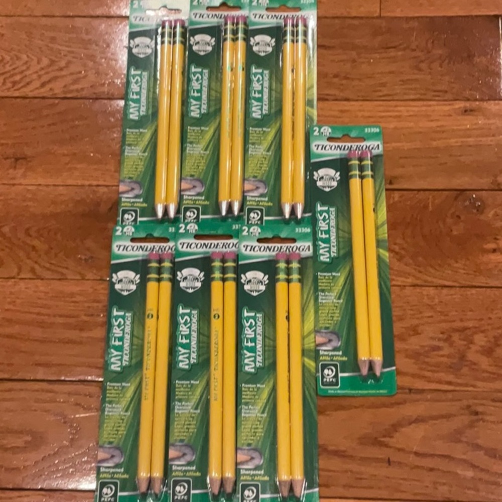 14 Dixon My First Ticonderoga HB #2 Pencils with Erasers Pre-Sharpened